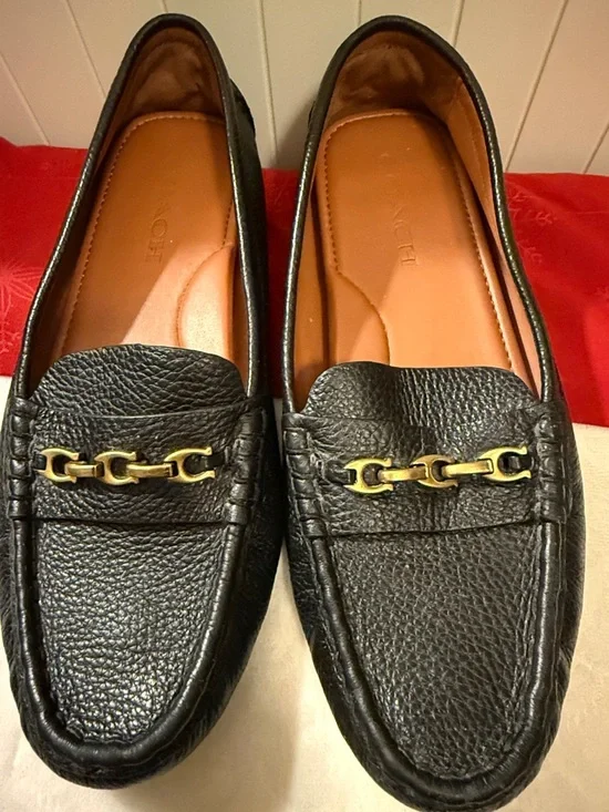 COACH Crosby Driver Pebble Leather Loafers 8B - Picture 2 of 12